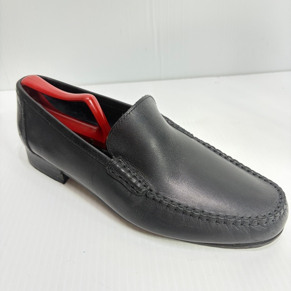Salvatore Ferragamo Other - Cappelletti Mens Black Leather Whipstitch Loafers Slip On Shoes 43 US 10 Italy